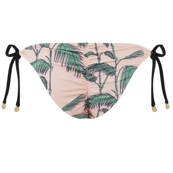 Wildfox Bamboo Reversible Tie Side Brazilian Bikini tropical multi style top xs - Picture 7 of 9